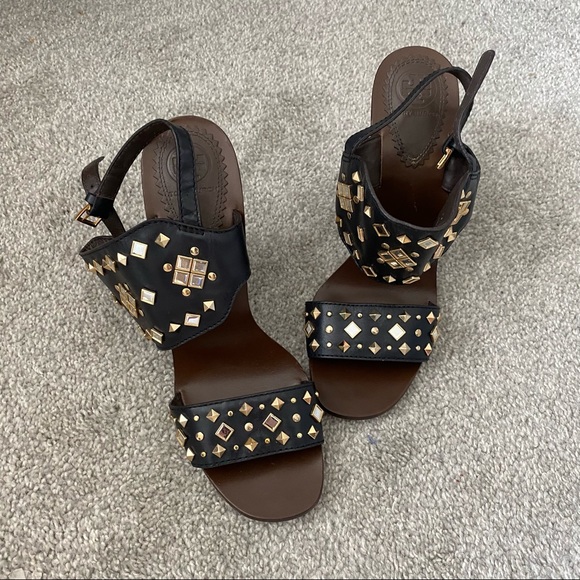 Tory Burch Kingsbridge Studded Open-Wedge Sandal - Picture 4 of 6